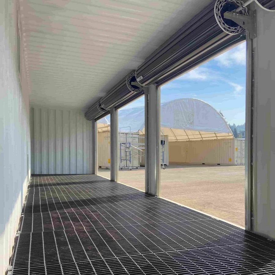 40&rsquo;HC &ldquo;CONTAINMENT CUBE&rdquo; with 4 x Roll Up Doors - Container Express Services PTY LTD
