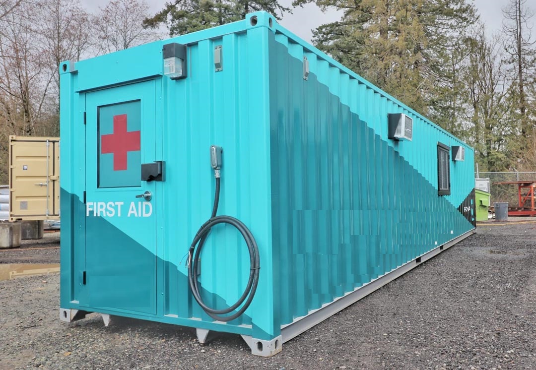 Custom branded 40&prime; Construction office - Container Express Services PTY LTD