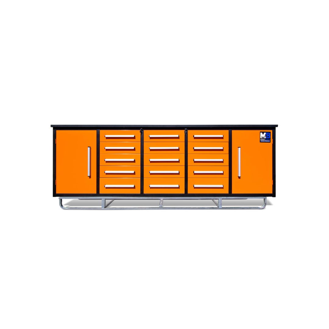 M&B | 10&rsquo; Workbench Cabinet with 15 Drawers - Container Express Services PTY LTD